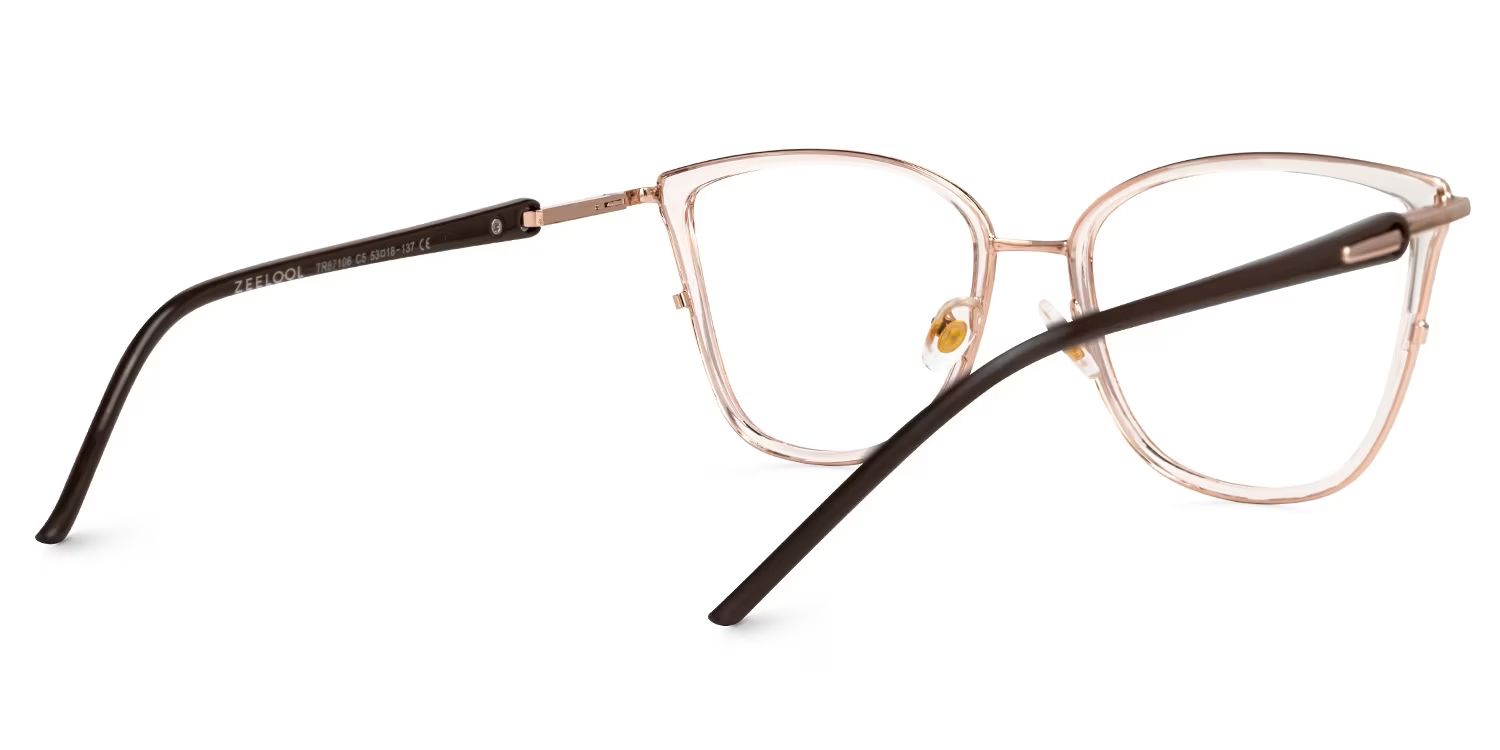 Cateye Marisa Beige Glasses deals -Zeelool Glasses3