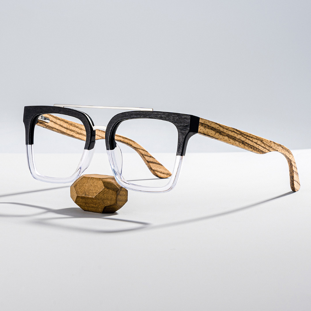 Men's Aviator Eyeglasses Frames With Black Crystal Color0