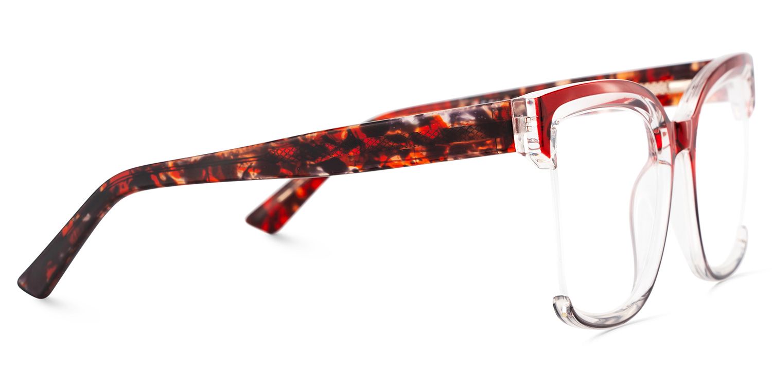 Square Cadogan Red- Gray Frame Glasses | ZEELOOL Canada3