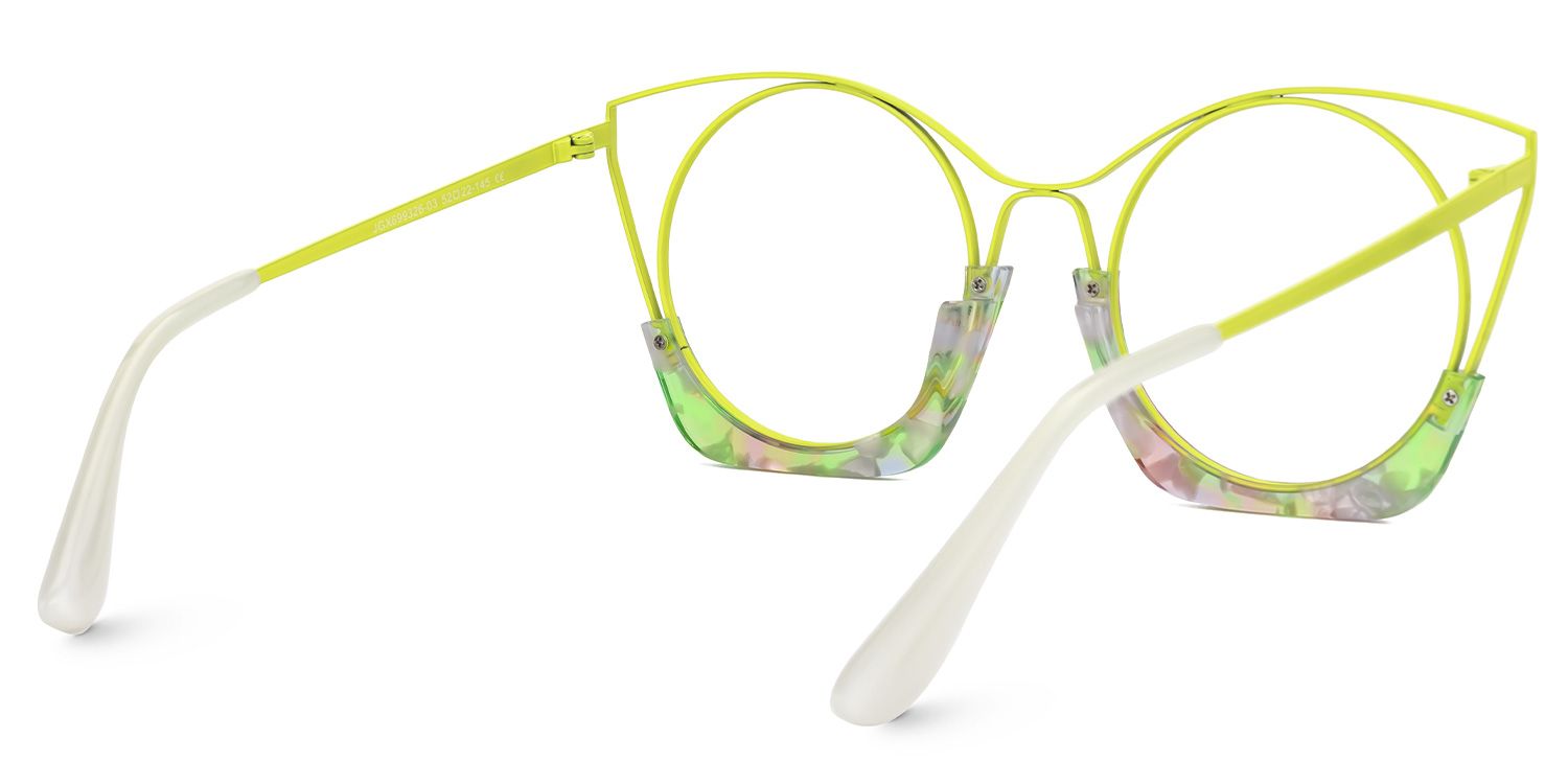 Designer Barbara Lime Green Cat Eye Glasses | ZEELOOL Canada3