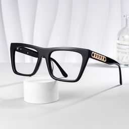 Rascoe Rectangle Black Glasses0