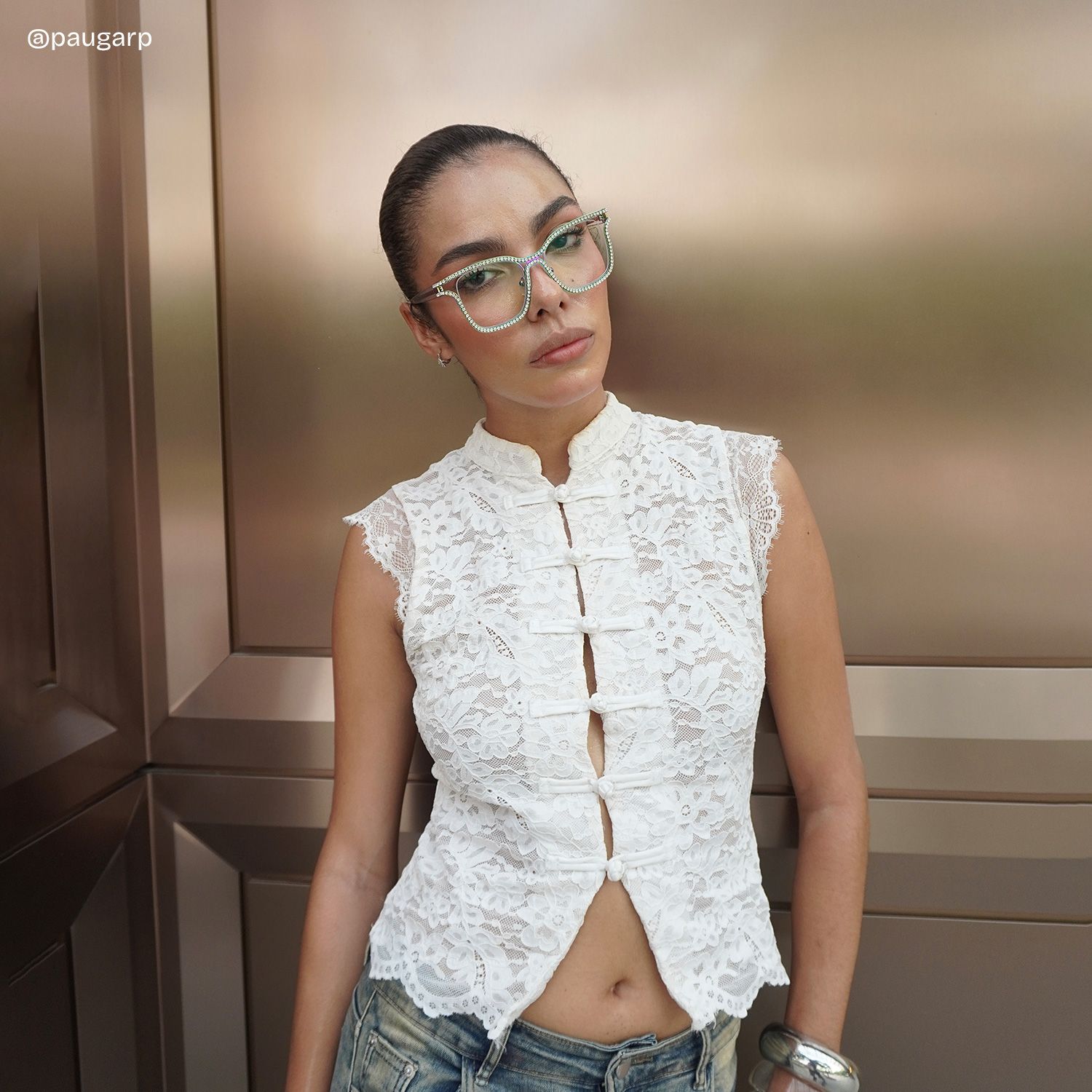 Shine Square Iridescent Glasses with Shiny Diamonds on the Side5