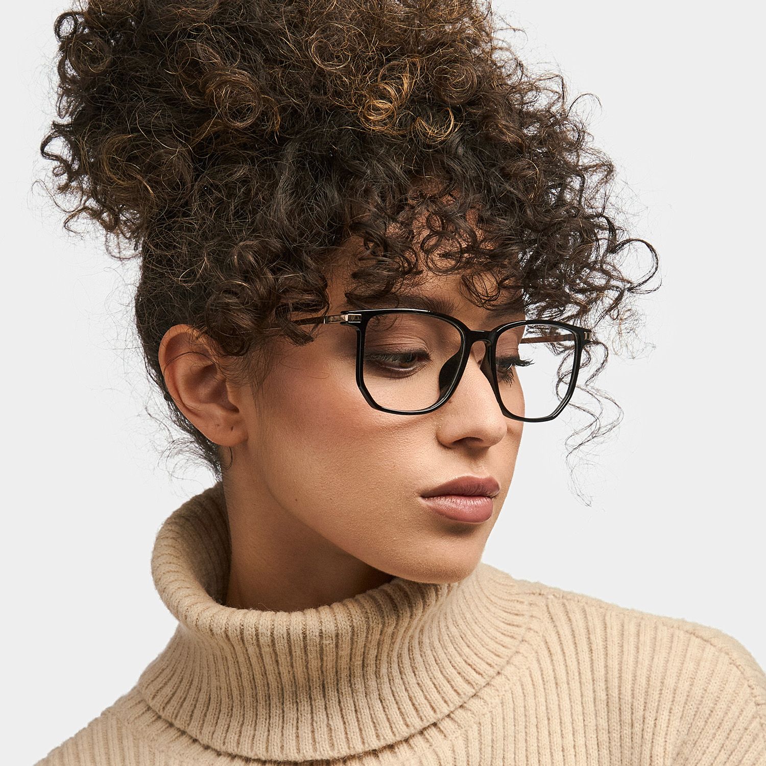 Fezell Square Black Eyeglasses and Thin Wide Frames1