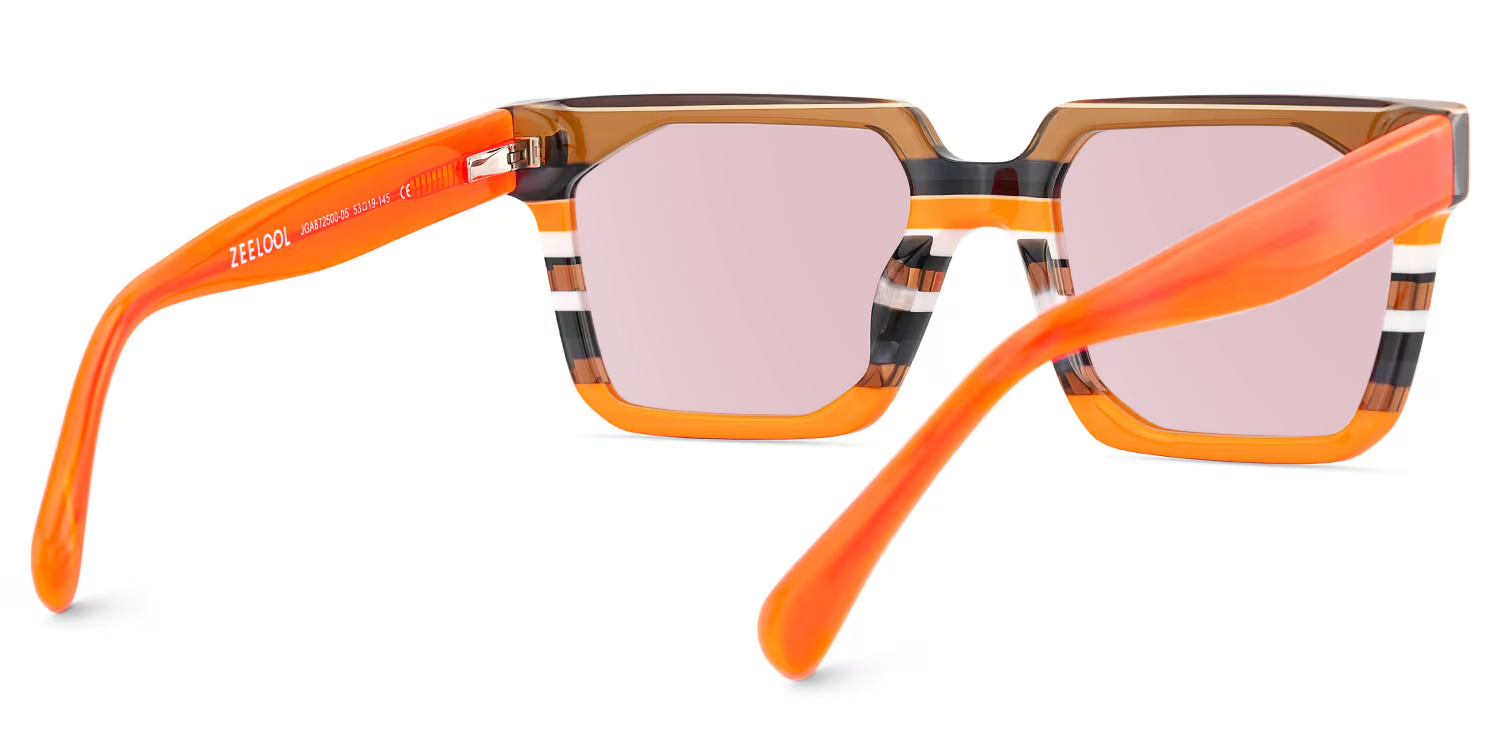 Laguer Rectangle Orange Sunglasses4