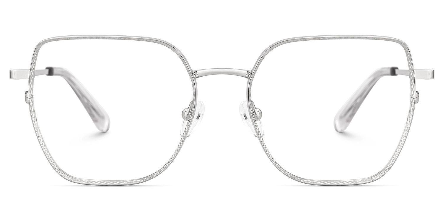 Fife Silver Full Frame Metal Prescription Glasses1