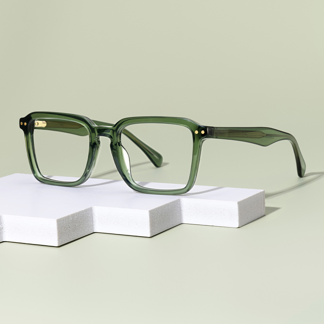 Vickerie Thin Green Glasses in Square Design | ZEELOOL Canada0