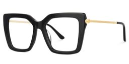 Flora Square Black Glasses1