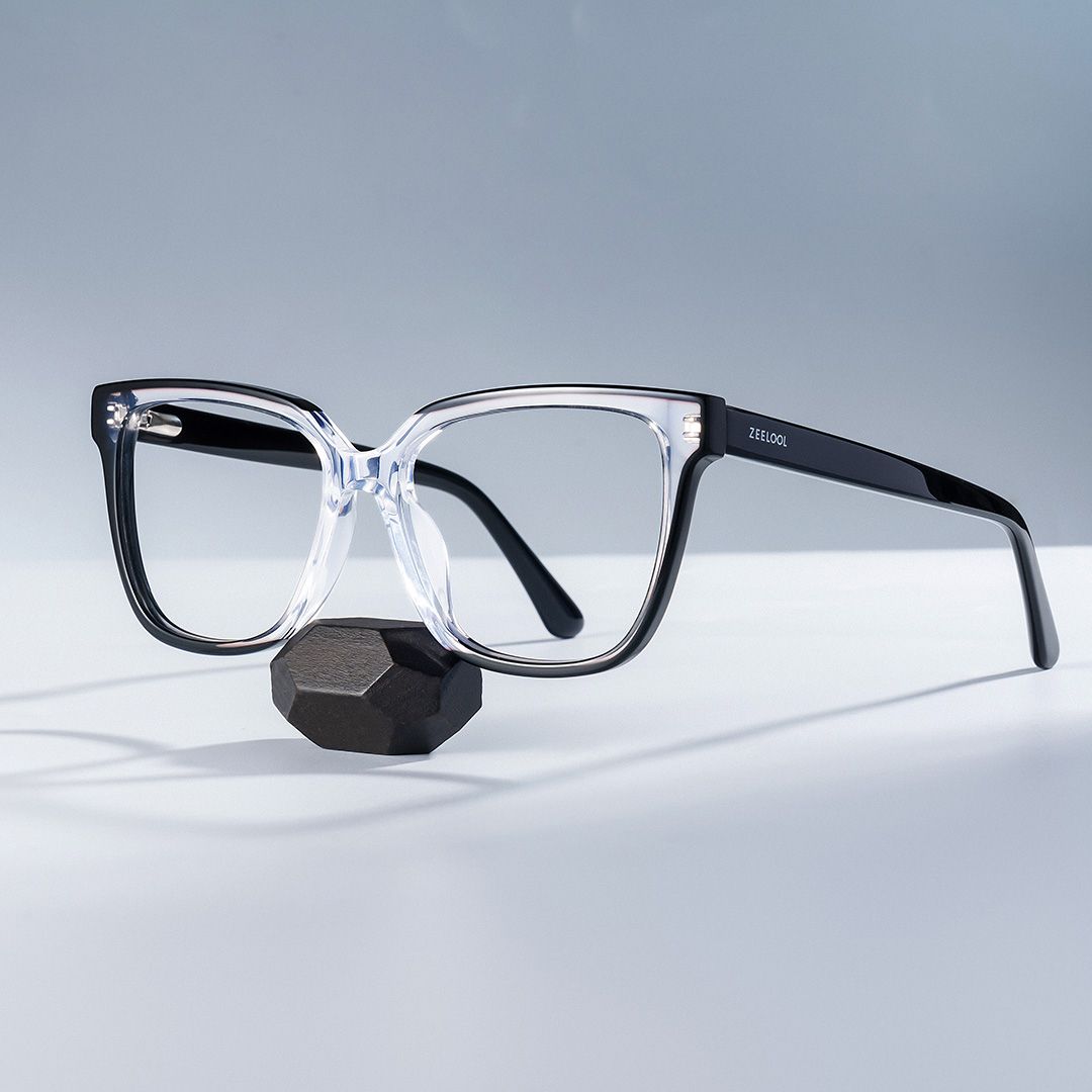 Benguie Black Clear Square Shape Eyeglasses | ZEELOOL Canada0