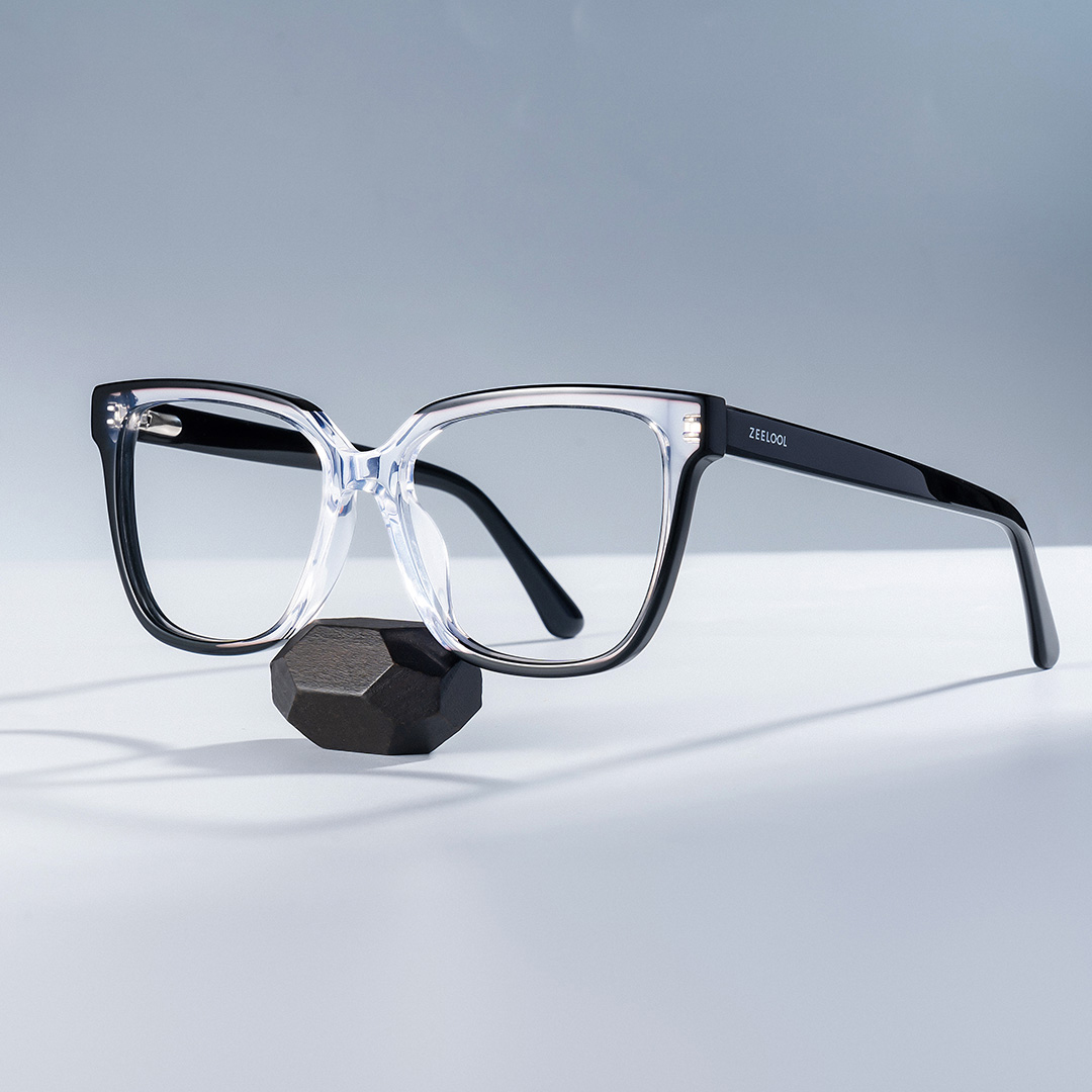 Benguie Black Crystal Square Shape Eyeglasses | ZEELOOL Canada0