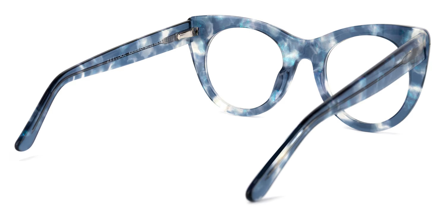 Starry Cateye Blue Frame Glasses | ZEELOOL Canada4