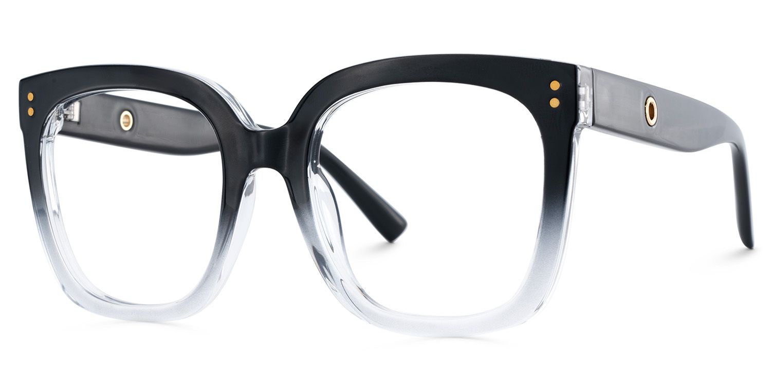 TR90 Ebony Eyeglasses, Ebony Square Glasses -Zeelool Glasses3