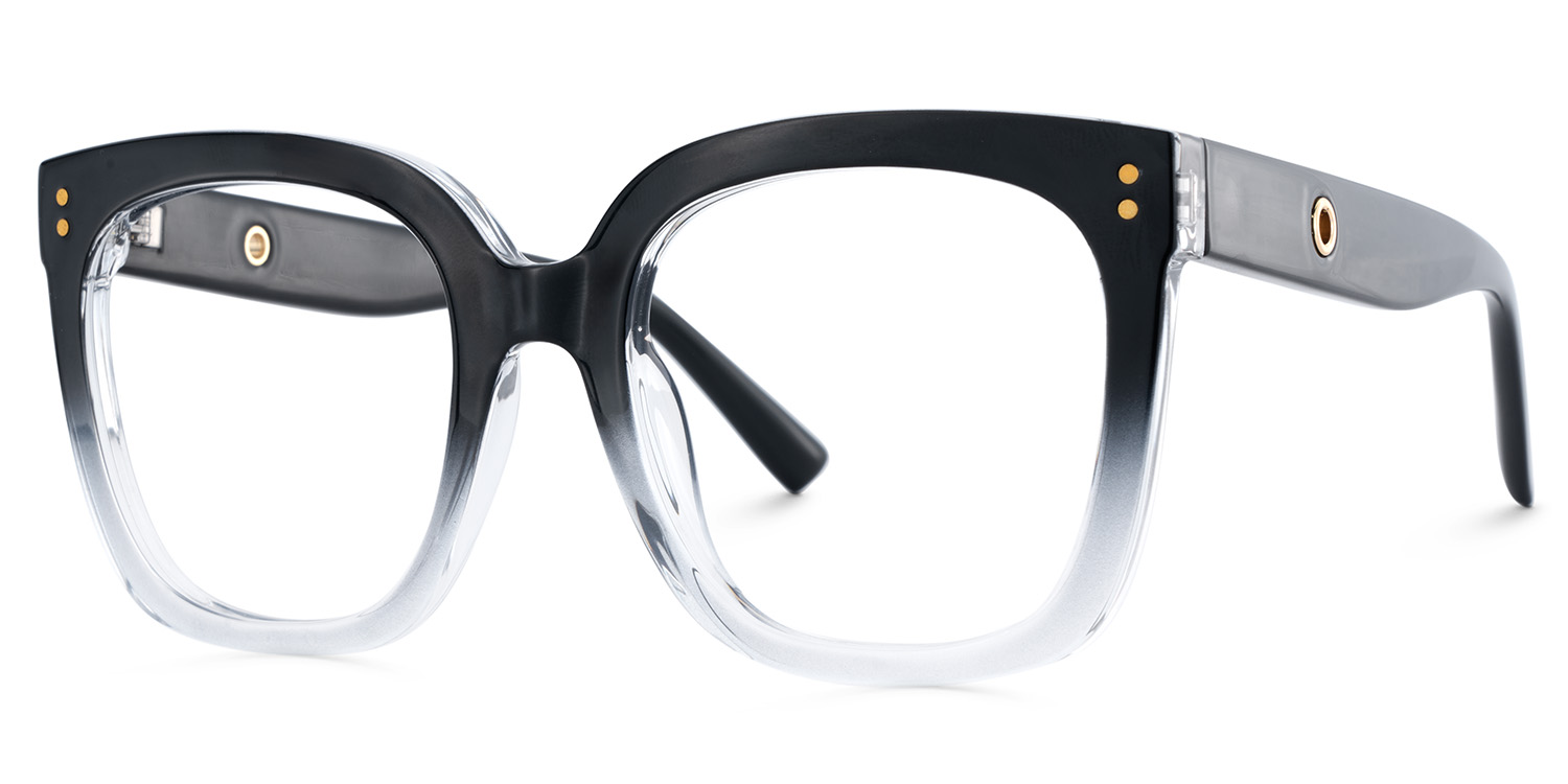 TR90 Ebony Eyeglasses, Ebony Square Glasses -Zeelool Glasses3