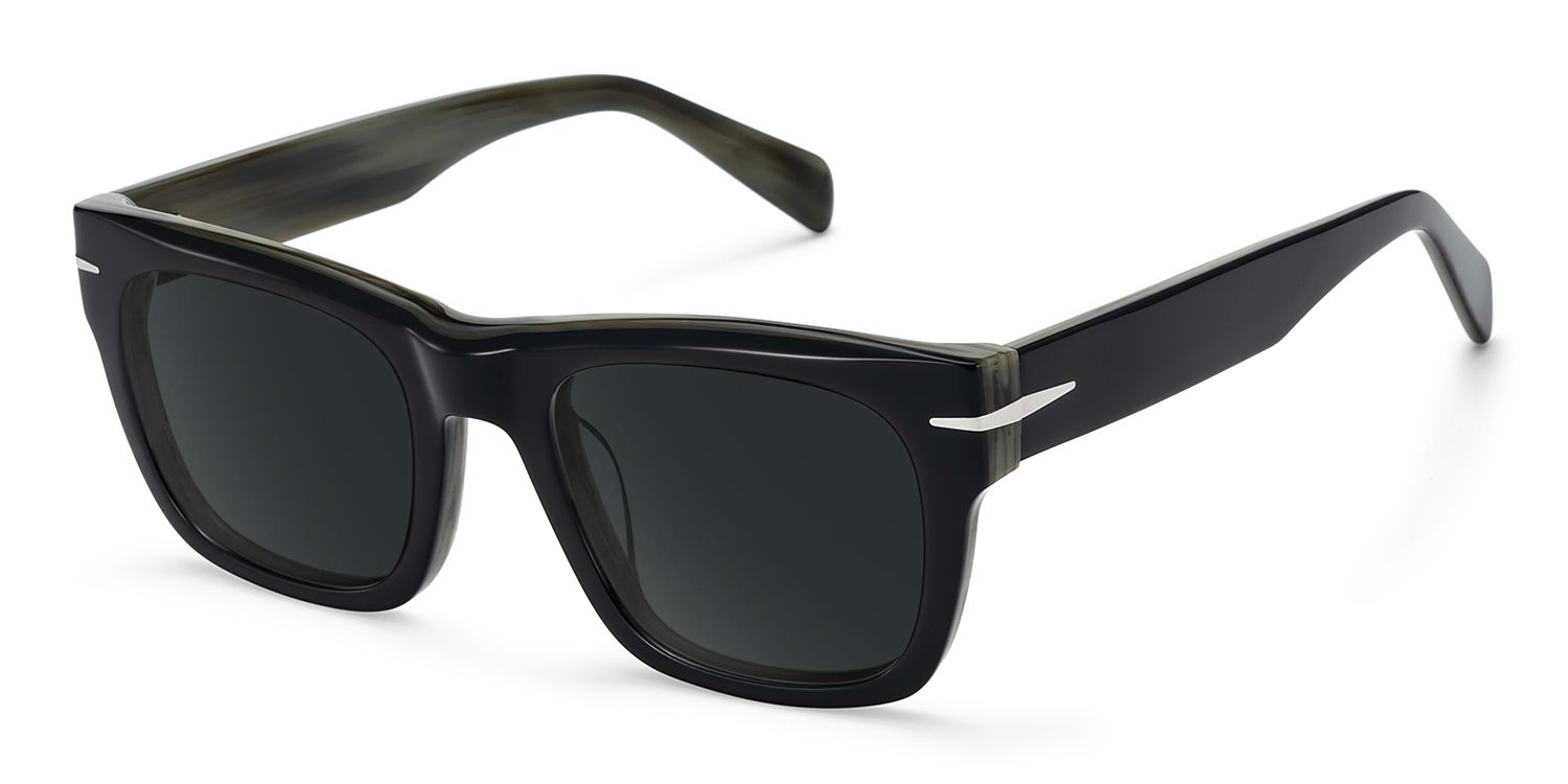 Renzo Black Rectangle Sunglasses to Frame Your Face | ZEELOOL CA2