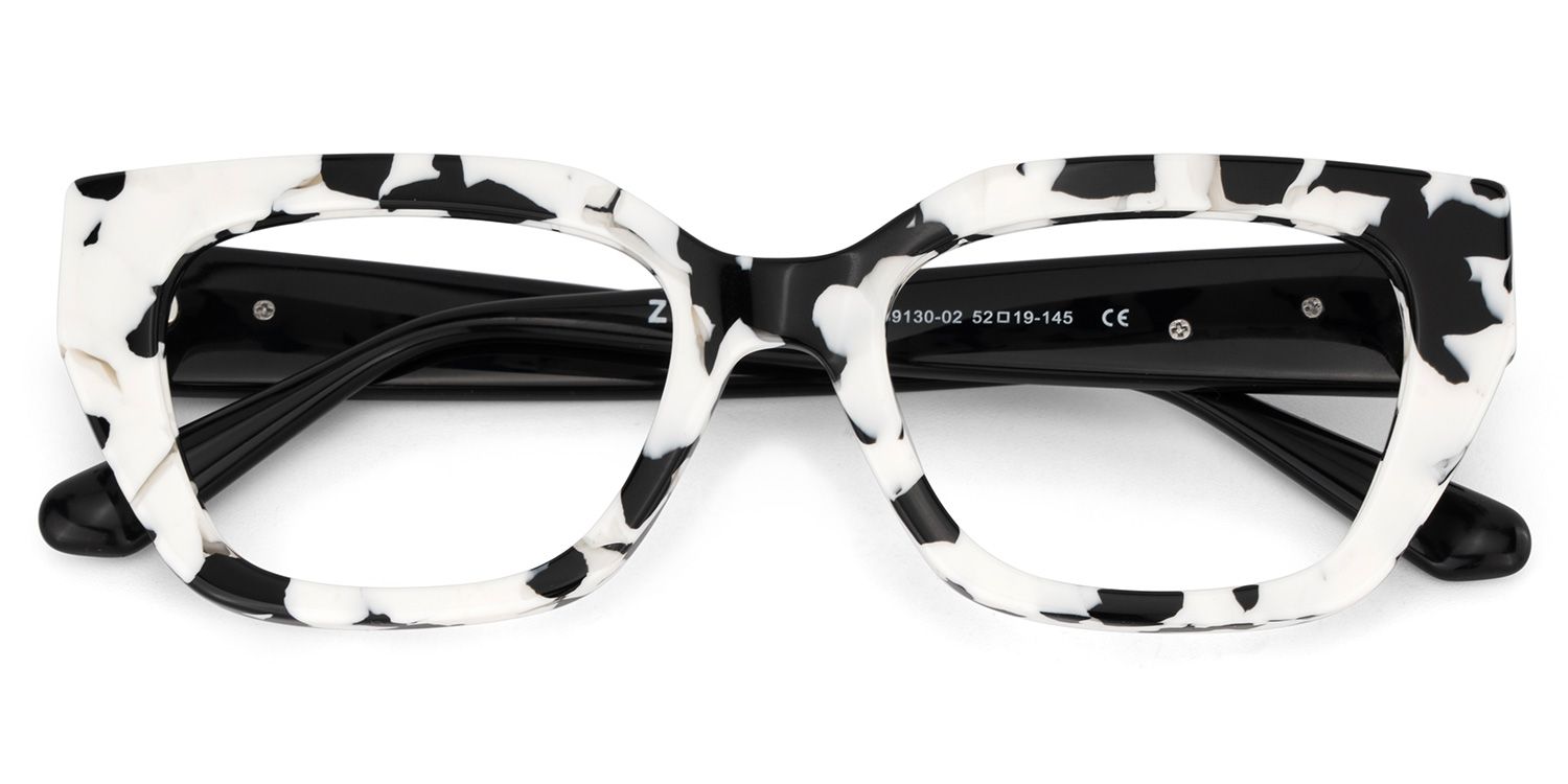 Flare Rectangle Cow Print Glasses2