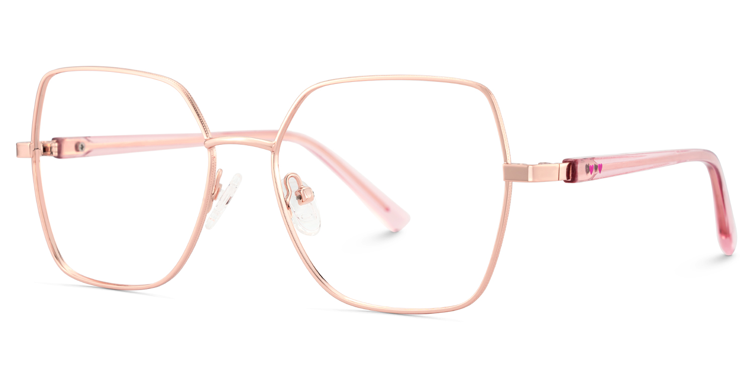 Billie Geometric Rose Gold Glasses2