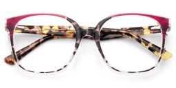 Siner Red Tortoise Square Glasses3