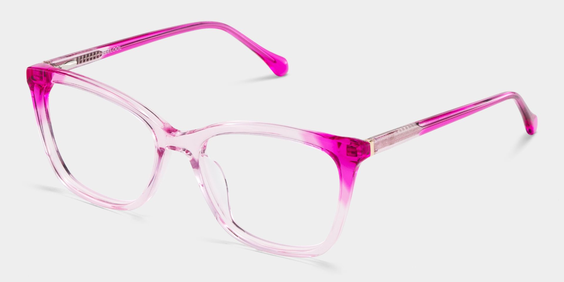 Juno Rectangle Pink Frame Eyeglasses for Woman| ZEELOOL Canada3