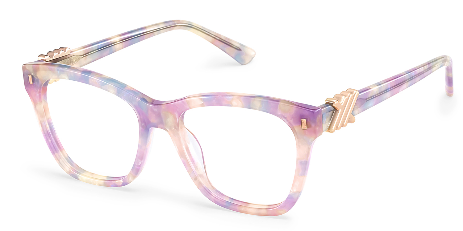 Square Purple Eyeglasses- Mae Acetate Frame Glasses2