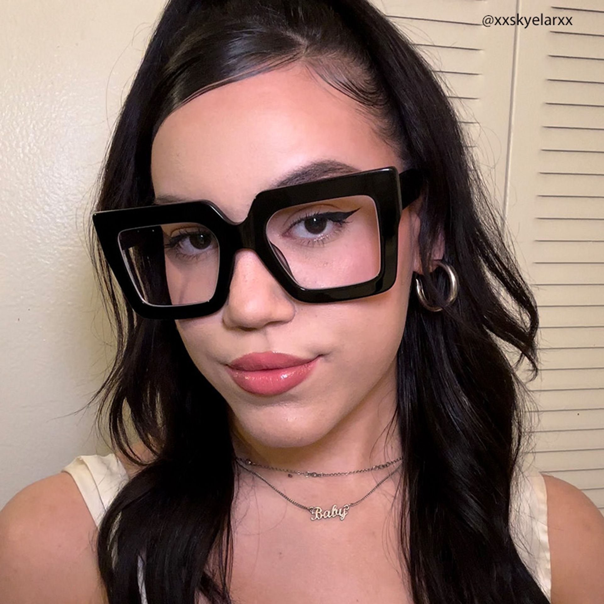 Brandon Square Black Frames and Prescription Glasses8
