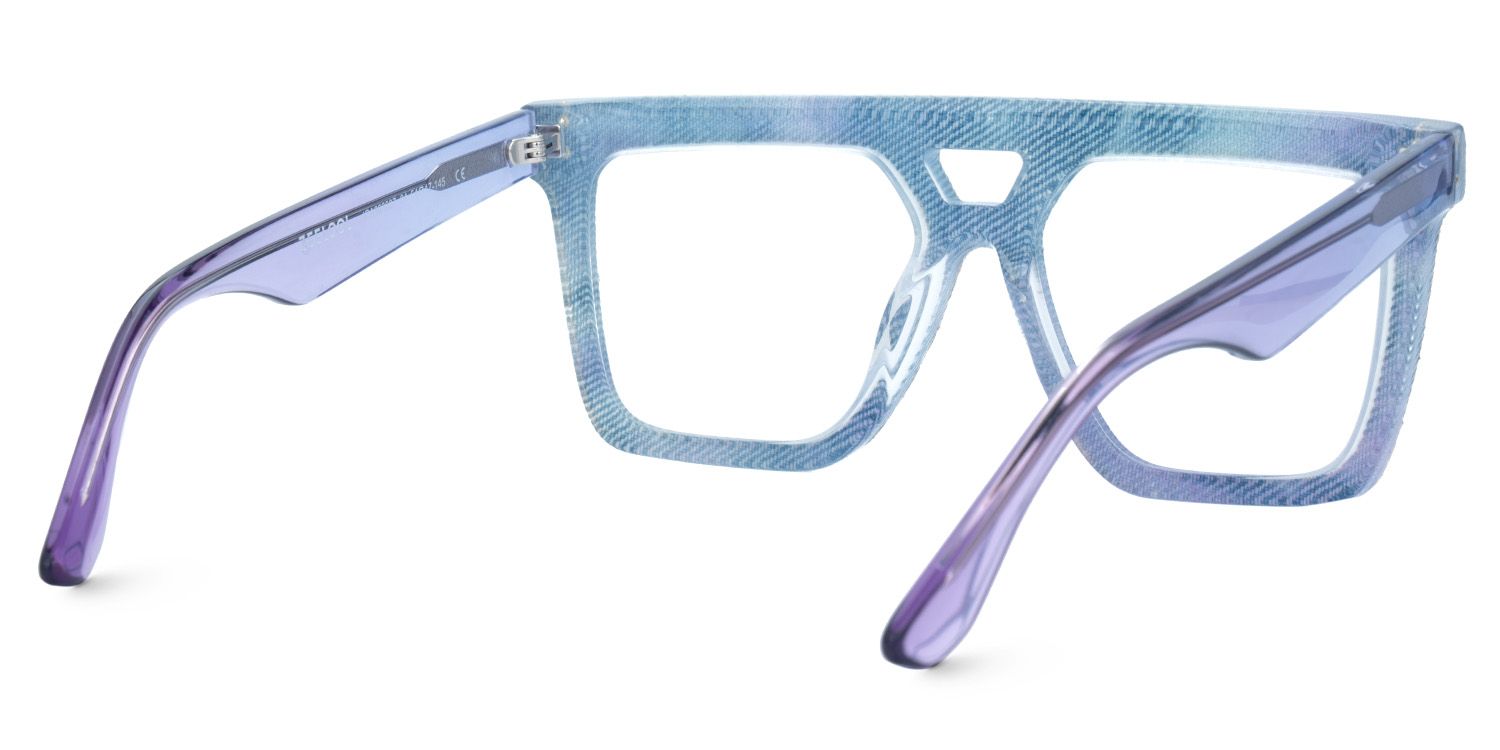 Rubin Blue Purple Denim Eyeglasses | ZEELOOL Canada3