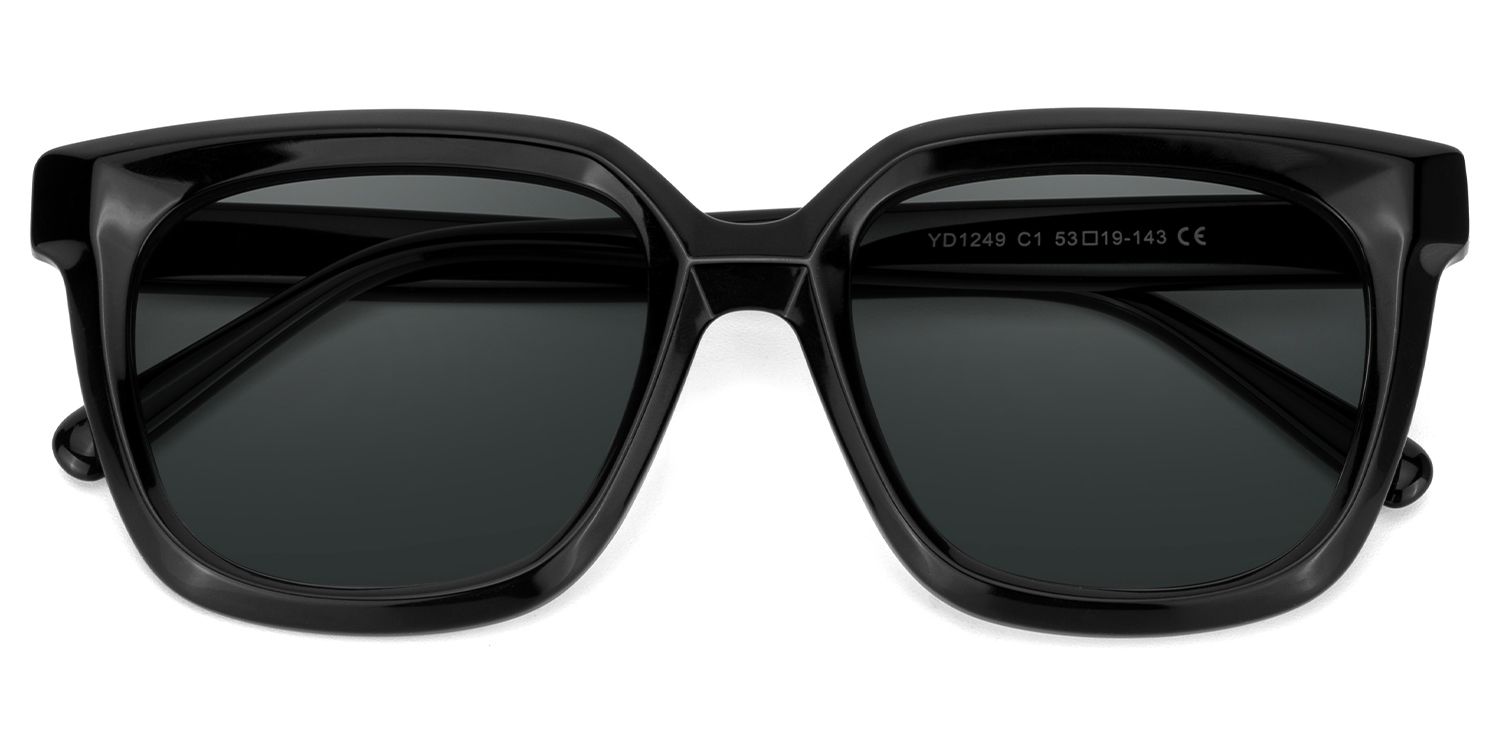 Lark Black Frame Sunglasses with Square Style | ZEELOOL CA1