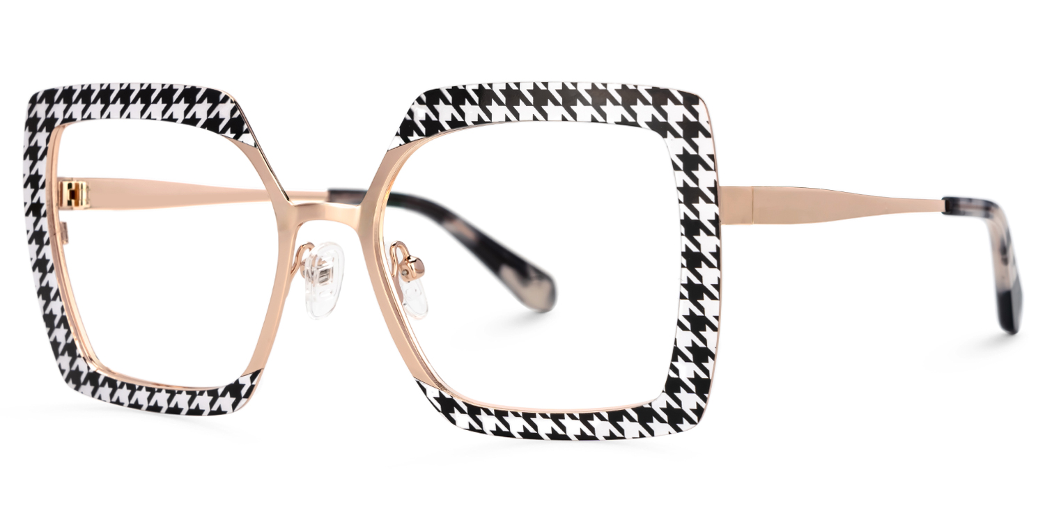 Women Square Sharron Houndstooth Glasses | ZEELOOL Canada1