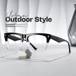 Brookins Rectangle Black Clear Glasses0