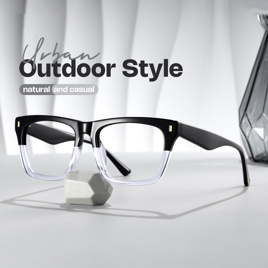 Brookins Rectangle Black Crystal Glasses0