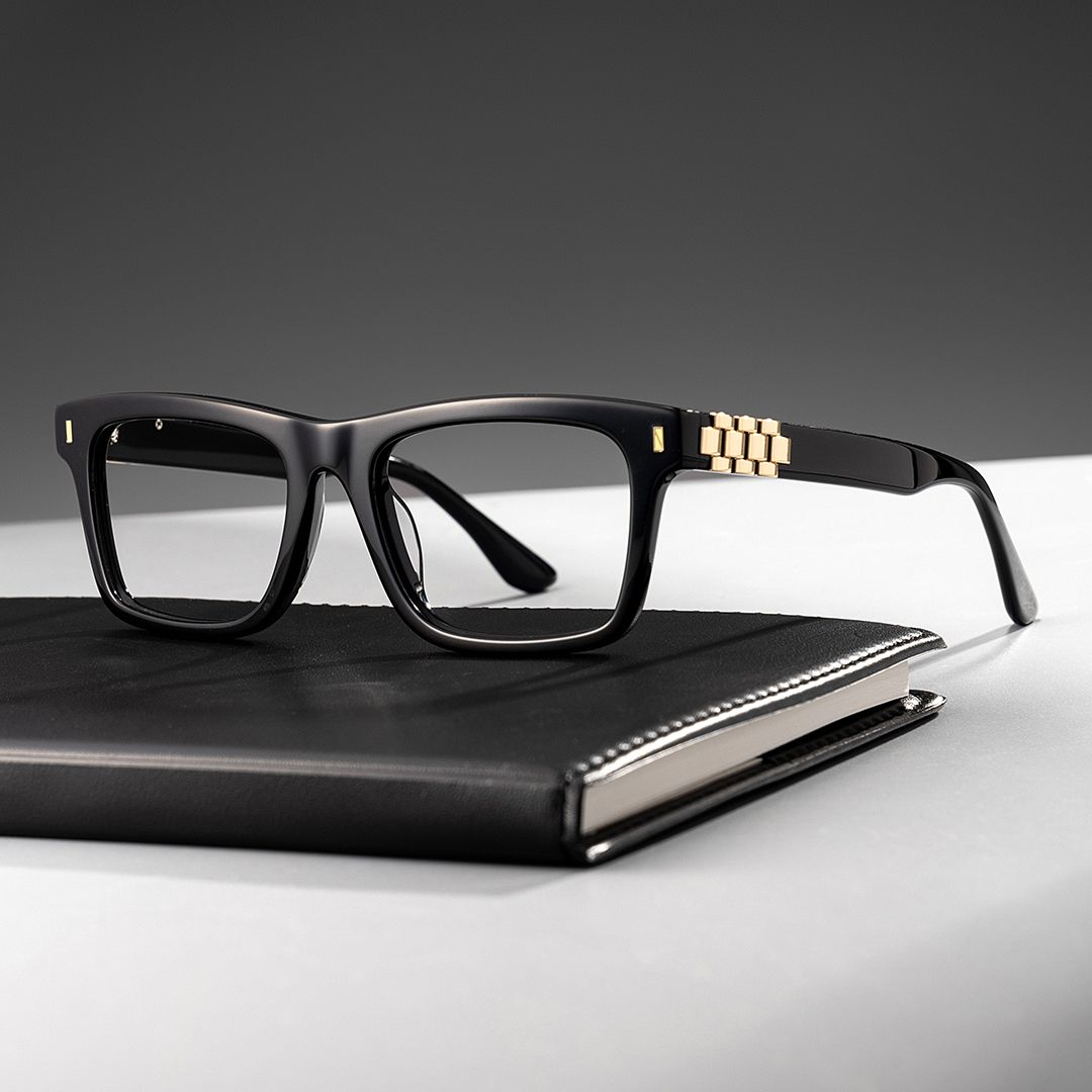 Men's Black Eyeglasses With Rectangle Shape0