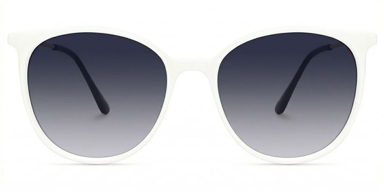 Chanty White Round Sunglasses