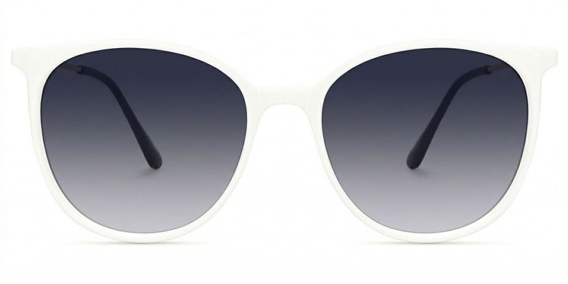 Chanty White Round Sunglasses
