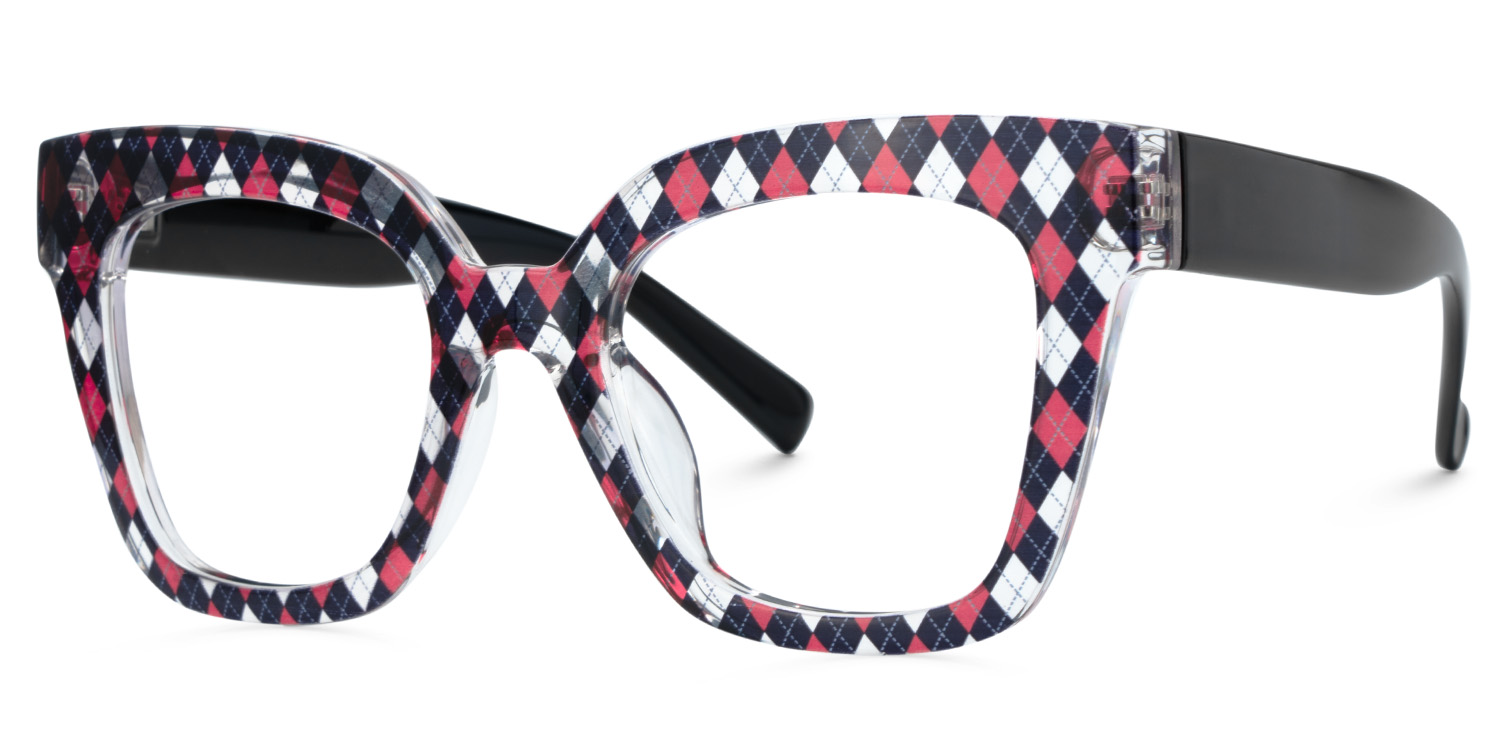 Malcolm Large Rhombus Pattern Frame with Black Arms | ZEELOOL Canada2