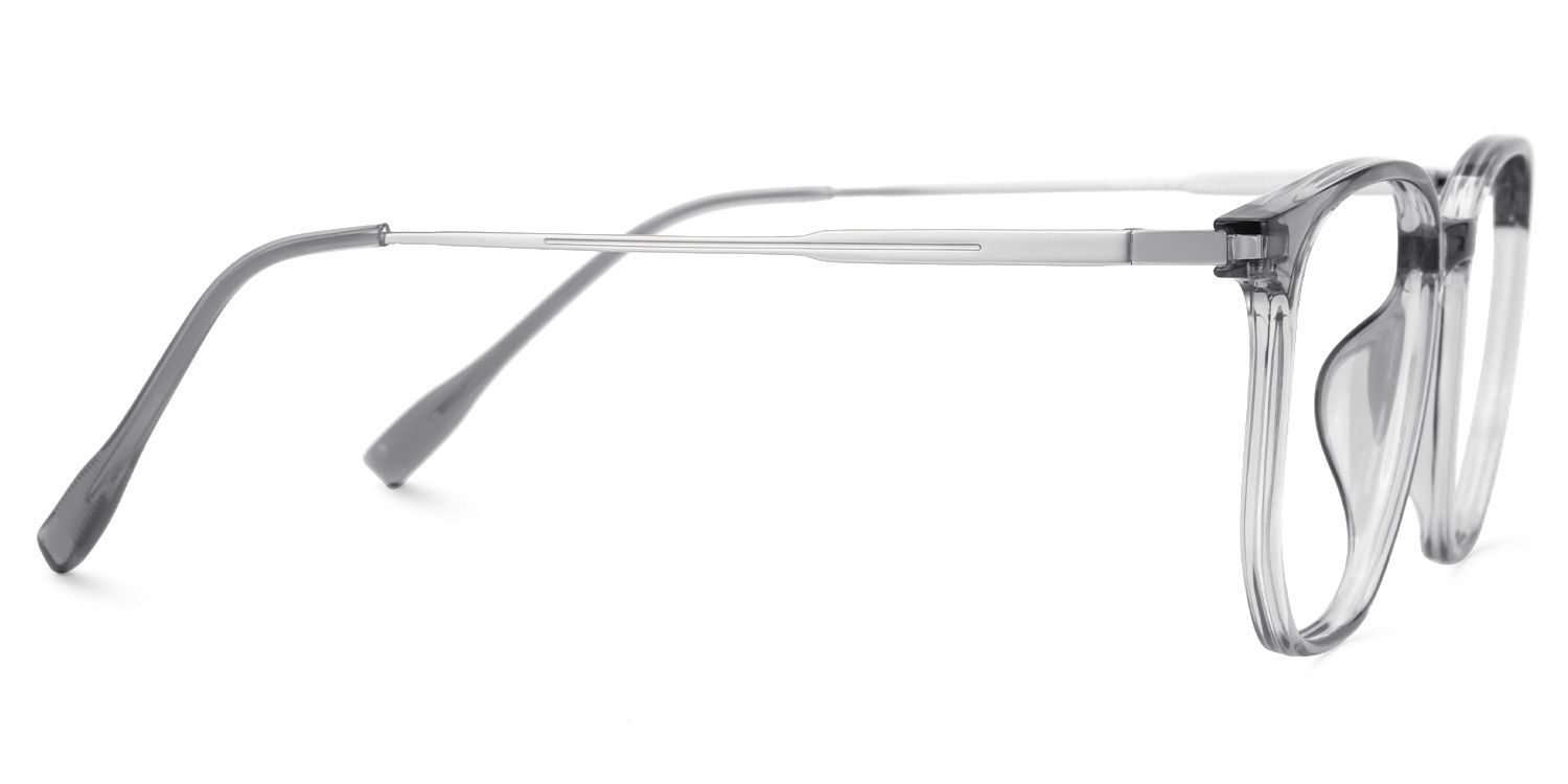 Bianca Mixed-Materials Geometric Gray Frame Glasses | ZEELOOL Canada2