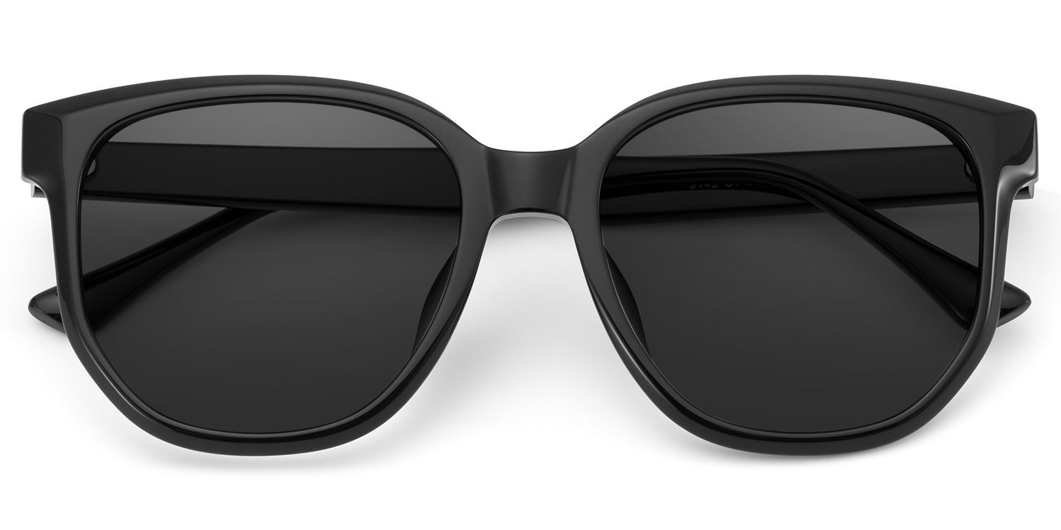 Mirage Black Geometric Polarized Sunglasses for Driving | ZEELOOL CA1