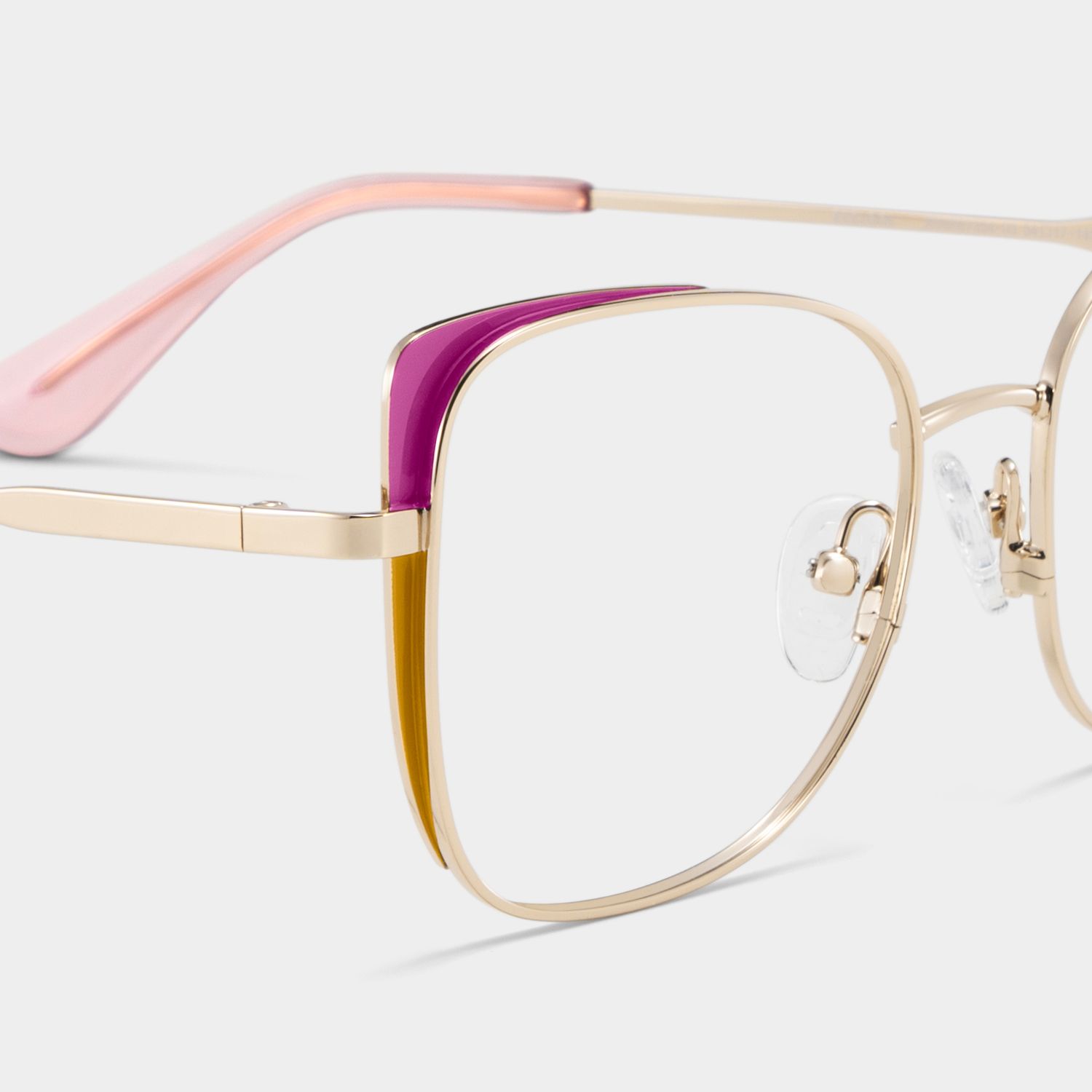 Tessa Pink Gold Frame Glasses with Cat eye Frame Online | ZEELOOL Canada5