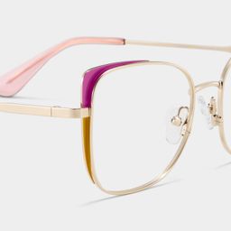Tessa Cat-Eye Pink Gold Glasses5