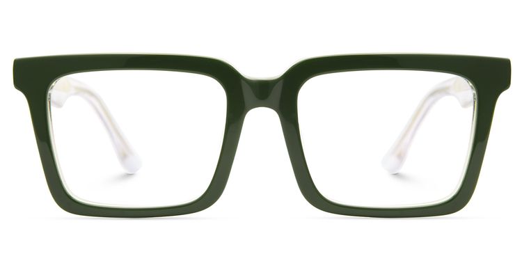 Hattie Rectangle Green Glasses