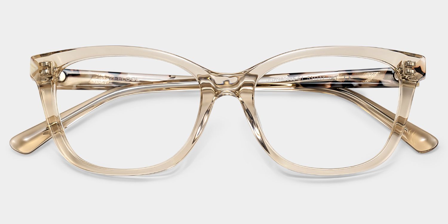 Cassia Art Beige Rectangle Glasses Frames for Women | ZEELOOL2