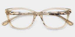 Cassia Beige Rectangle Glasses2