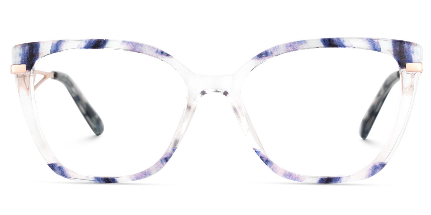 Cateye Shape Blue Light Blocking Glasses with Blue Pattern1