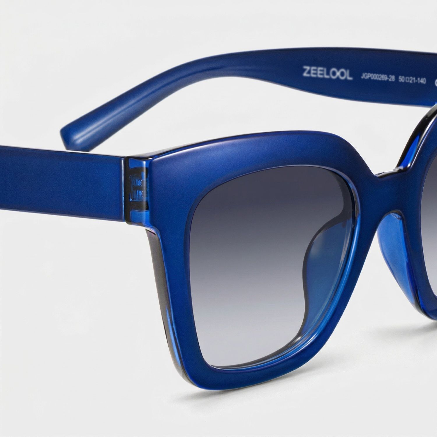 Malcolm Large Square Nerdy Glasses with Blue Color4