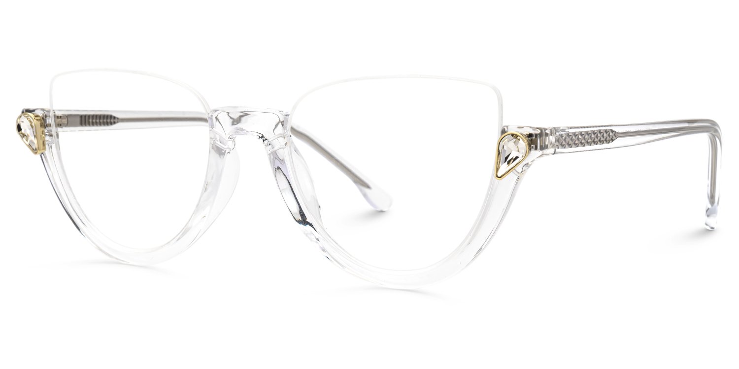 Felicia Crystal Semi-Rimless Cat Eye Glasses for Women1