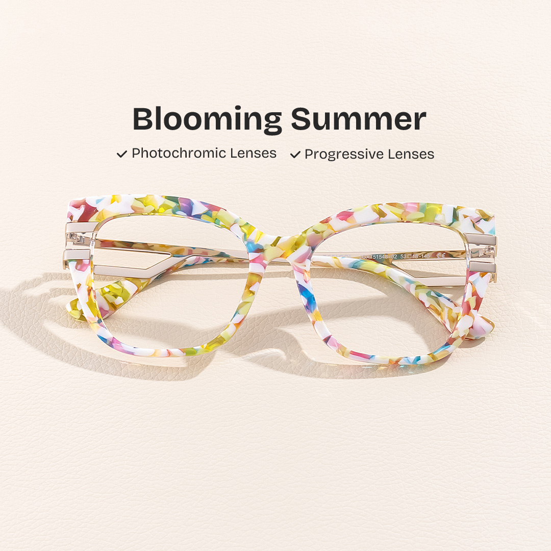 ZEELOOL Kieran Rectangle Mottled Glasses