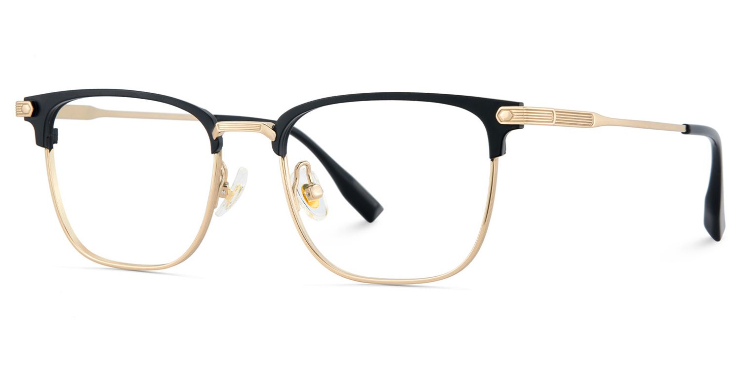 Men's Titanium Eyeglass Frames with Browline Shape3