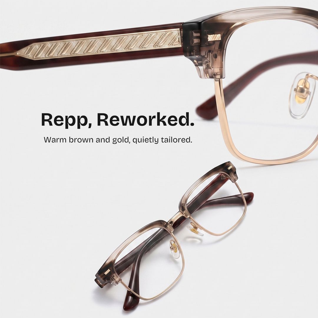 Eden Brown Rectangle Frame Glasses for Men | ZEELOOL0
