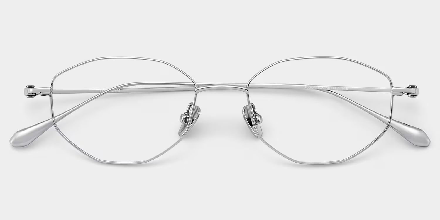 Everett Silver Frame Glasses with Geometric Frame Online |  ZEELOOL CANADA3