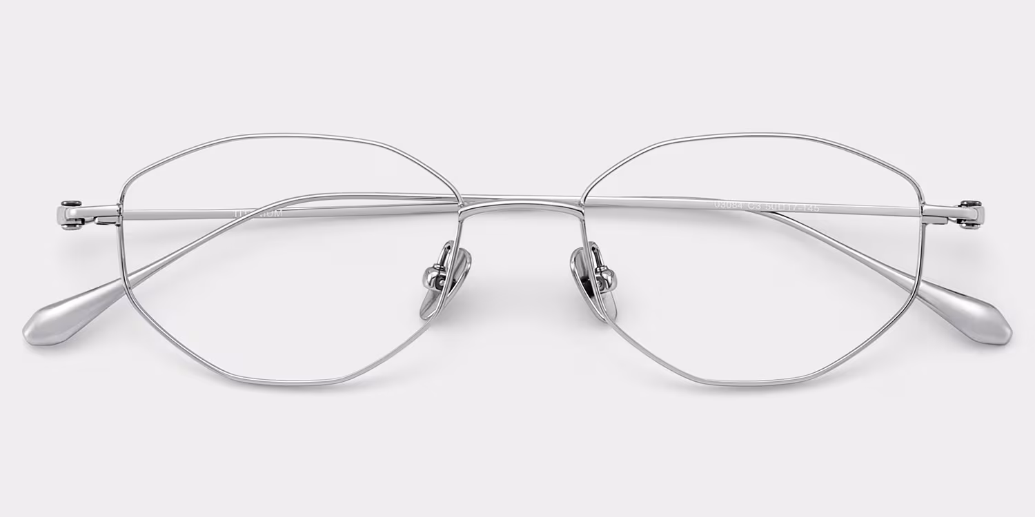 Everett Silver Frame Glasses with Geometric Frame Online |  ZEELOOL CANADA3