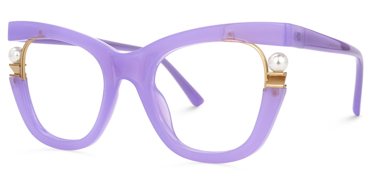 Purple Frame Blue Light Blocking Glasses with Pearl3