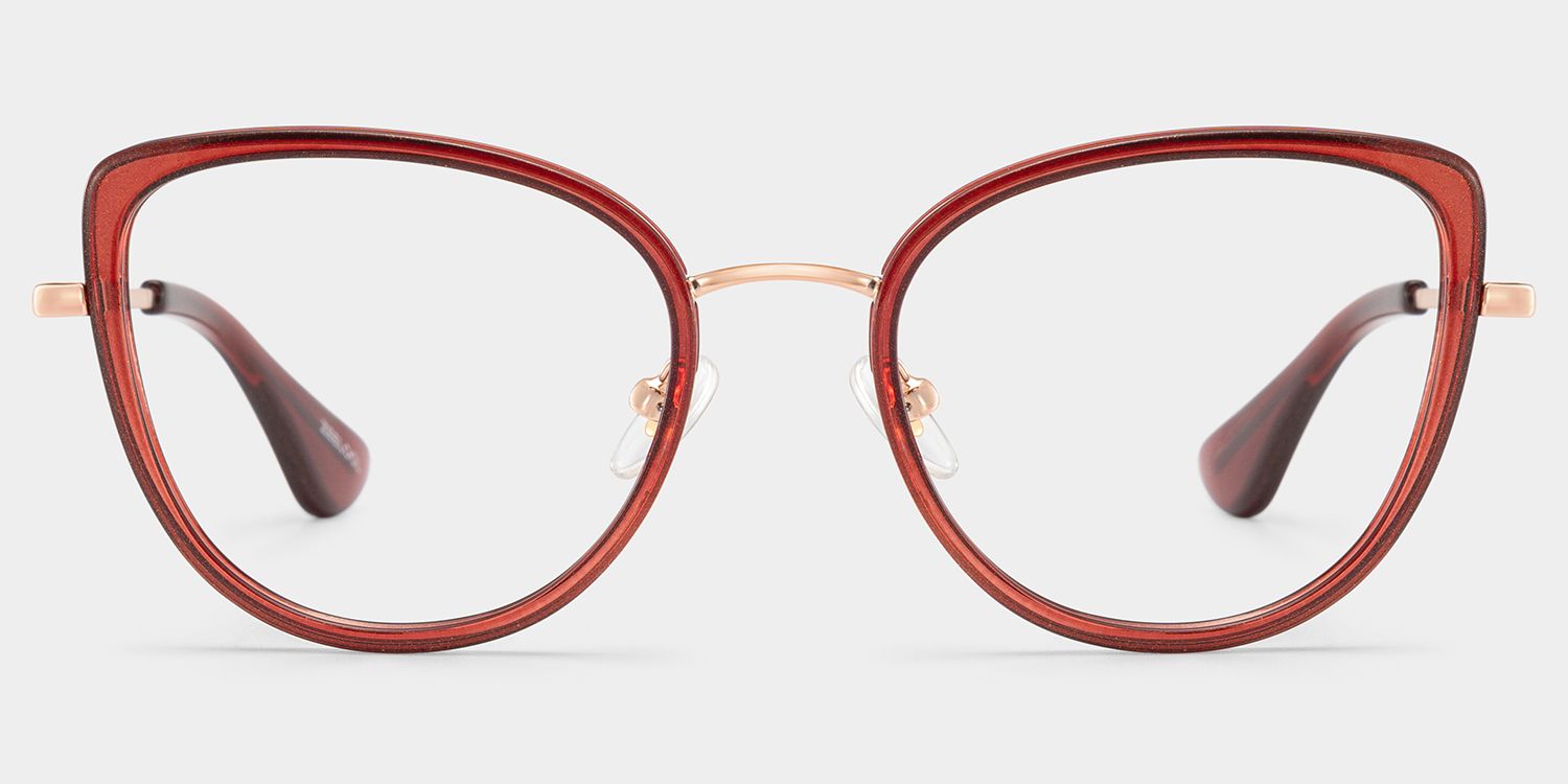 Celine Cat-eye Red Burgundy Eyeglass Frames for Women | ZEELOOL1