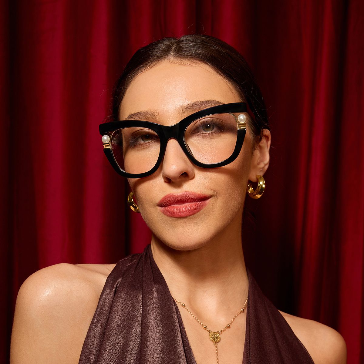 Pearl - Cat Eye Glasses with Pearls0